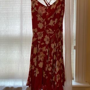 Pacsun floral red mini dress